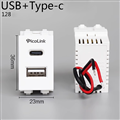 Nhân sạc điện thoại USB và Type-C âm tường Picolink PL-1USB-1TC