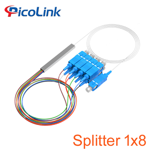 Bộ Chia Sợi Quang PLC 1x8 SC/UPC,1 Đầu Vào 8 Đầu Ra Lắp ODF Và Hộp Phối Quang