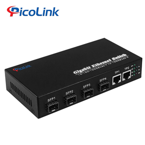 Bộ chuyển mạch quang 4 cổng SFP và 2 cổng RJ45 1000Mbps, Picolink PL-4SFP2L-1000