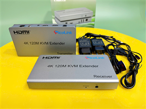 Bộ Kéo Dài HDMI 120M 4K Qua Cáp Mạng LAN Picolink PL-HDMI120AB-4K USB KVM & Audi