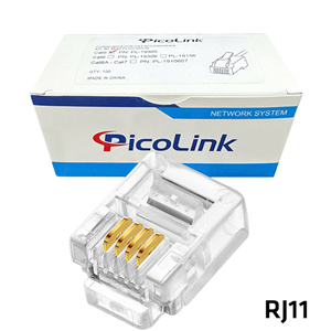 Đầu Bấm Điện Thoại Cat3 RJ11 4 Pin PicoLink PL-19111 - Hạt Thoại RJ11 Chuẩn 6P4C