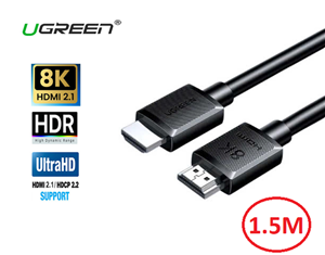 Dây Cáp HDMI 2.1 Ugreen 45431 Dài 1.5M Hỗ Trợ 8K@60Hz, 4K@240Hz, 48Gbps