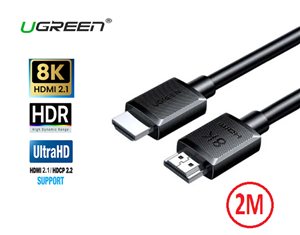 Dây Cáp HDMI 2.1 Ugreen 45432 Dài 2M Hỗ Trợ 8K@60Hz, 4K@240Hz, 48Gbps