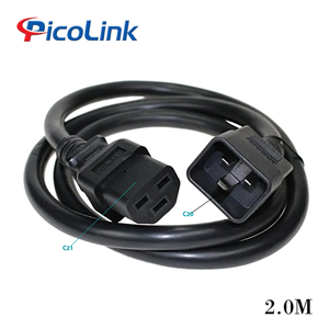 Dây Nguồn C20 To C21, Lõi Đồng 3*2.08mm2, 15A, 2M, Cáp Nguồn Cho Server, UPS