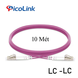 Dây Nhảy Patch Cord Quang Đa Mode OM4 LC-LC 10M Sợi Đôi PicoLink PL-OM4-LCLC10