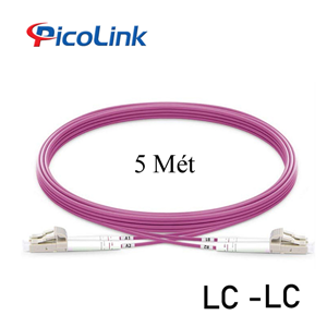 Dây Nhảy Patch Cord Quang Đa Mode OM4 LC-LC 5M Sợi Đôi PicoLink PL-OM4-LCLC5