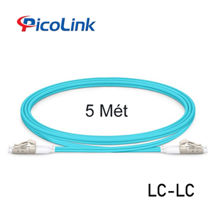 Dây Nhảy Quang Đa Mode OM3 LC-LC 5 Mét Sợi Đôi PicoLink PL-LCLC05D