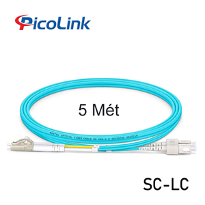 Dây Nhảy Quang Đa Mode OM3 SC-LC 5 Mét Sợi Đôi PicoLink PL-SCLC05D