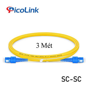 Dây Nhảy Quang Đơn Mode SC-SC 3 Mét Sợi Đôi PicoLink PL-SCSC03S
