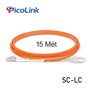 Dây Nhảy Quang Multimode SC-LC 15 Mét Sợi Đôi PicoLink PL-SCLC15M