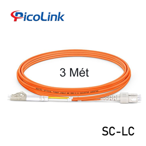 Dây Nhảy Quang Multimode SC-LC 3 Mét Sợi Đôi PicoLink PL-SCLC03M