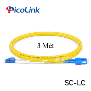 Dây Nhảy Quang Singlemode SC-LC 3 Mét Duplex, Picolink PL-SCLC03S