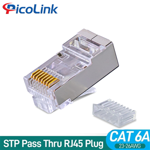 Hạt Bấm mạng RJ45, Hạt Mạng Cat6A STP 2 Mảnh Chống Nhiễu PicoLink PL-S19306-2M