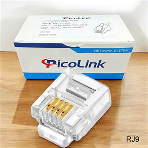 Hạt Thoại RJ9 Cat3 4P4C PicoLink PL-19109 - Đầu Bấm Điện Thoại RJ9 4 Pin