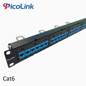 Patch Panel 24 Port Cat6 PicoLink PL-S1U24X-C6,Thanh Đấu Nối Mạng Chuẩn Rack 19