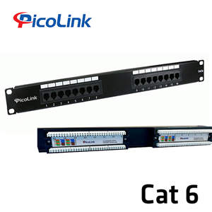 Thanh Đấu Nối Patch Panel 16 Cổng Cat6 PicoLink PL-S1U16-C6 Nhân Liền Chuẩn 19