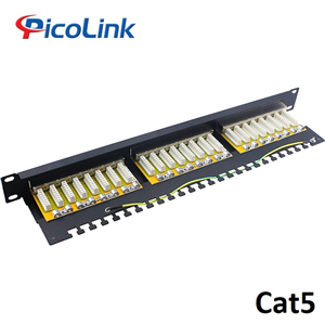 Thanh Đấu Nối Patch Panel 24 Cổng Cat5 STP 1U PicoLink PL-S1U24-C5 Chuẩn 19