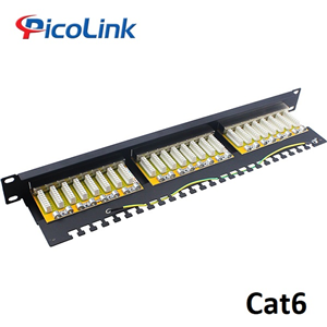 Thanh Đấu Nối Patch Panel 24 Cổng Cat6 STP 1U PicoLink PL-S1U24-C6 Chuẩn 19
