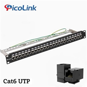 Thanh đấu nối Patch Panel 24 cổng Cat6 UTP 1U PicoLink PL-U1U24P-C6