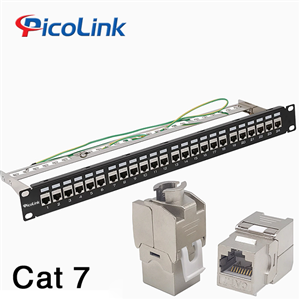 Thanh đấu nối Patch Panel 24 cổng Cat7 FTP 1U PicoLink PL-SF1U24P-C7