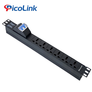 Thanh Nguồn PDU Đa Năng 6 Ổ Cắm 32A Dùng Cho Tủ Mạng PicoLink PL-6P-32A